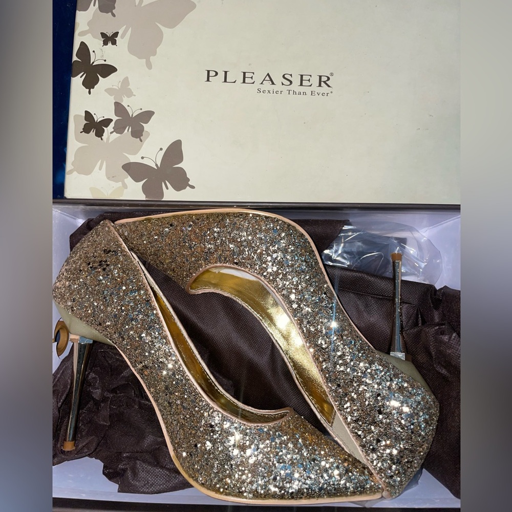Pleaser Sparkling Gold Women's Heels